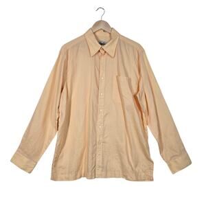 Mojito Collection 100% Linen Shirt sz XL Buttercup Yellow Side Slits Long Sleeve